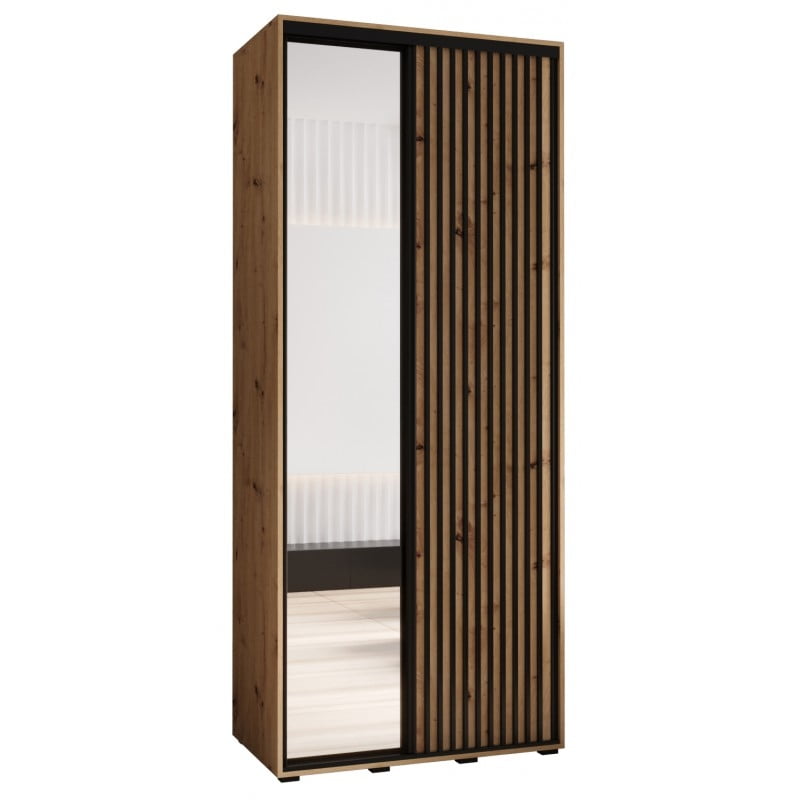 Levně Šatní skříň s posuvnými dveřmi a zrcadlem Lanko 2 110, hloubka 45 cm - Abiks Meble