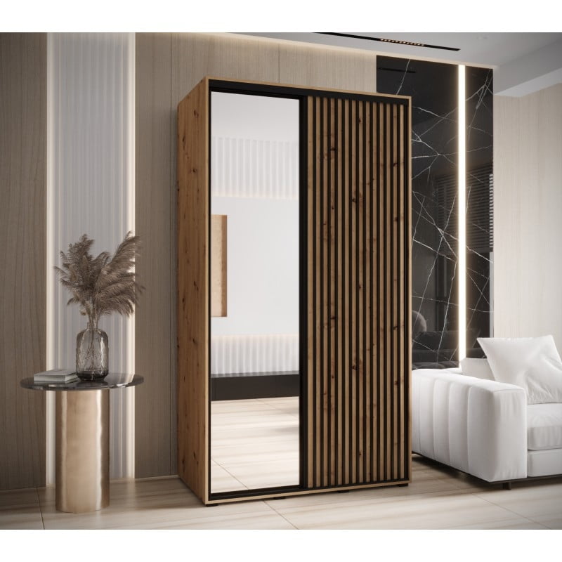 Levně Šatní skříň s posuvnými dveřmi a zrcadlem Lanko 2 130, hloubka 60 cm - Abiks Meble