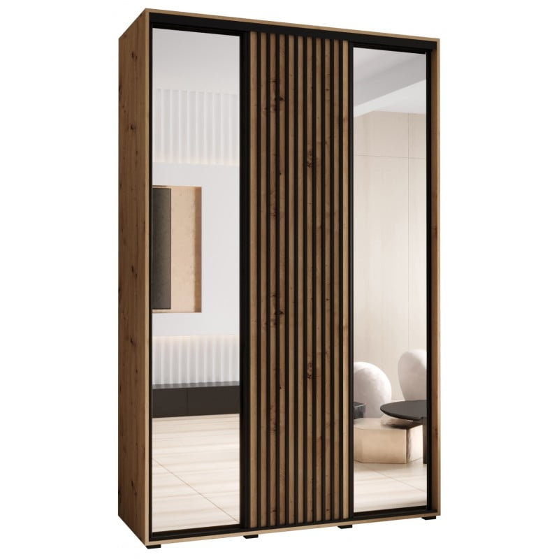 Levně Šatní skříň s posuvnými dveřmi a zrcadlem Lanko 2 160, hloubka 60 cm - Abiks Meble