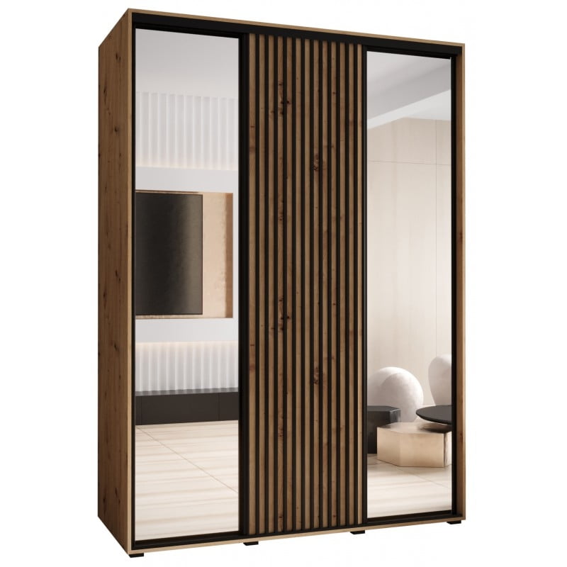 Levně Šatní skříň s posuvnými dveřmi a zrcadlem Lanko 2 170, hloubka 60 cm - Abiks Meble