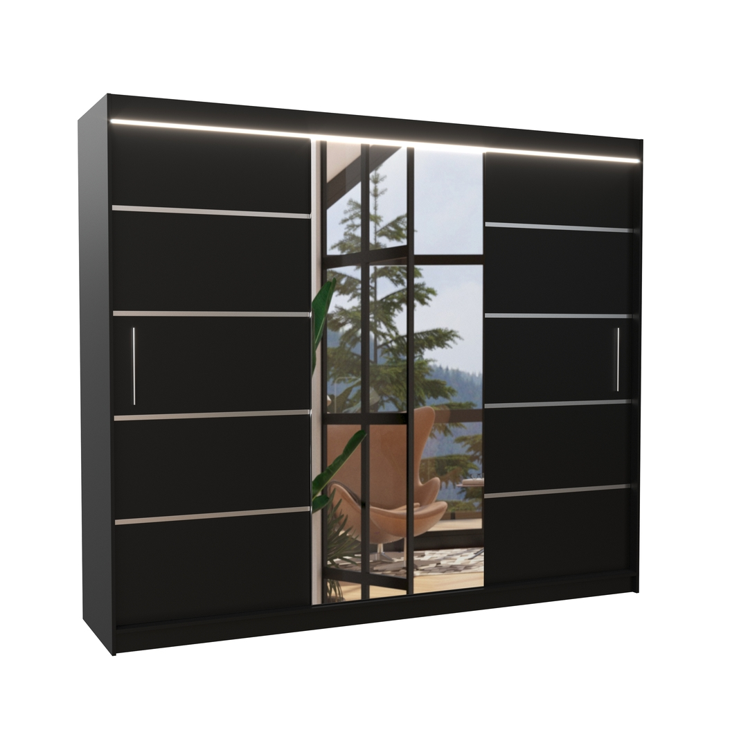 Šatní skříň Salto 250 s osvětlením - ADRK FURNITURE