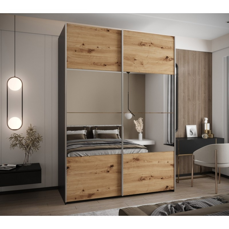 Levně Posuvná skříň se zrcadlem Lux 4 180 - Abiks Meble
