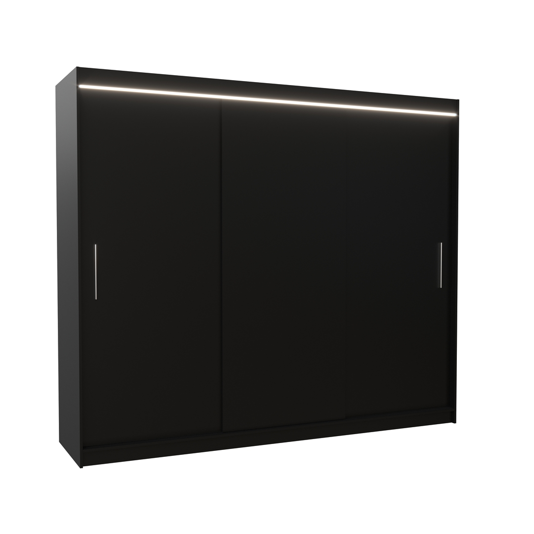 Levně Šatní skříň s posuvnými dveřmi s LED osvětlením Antos 250 cm - ADRK FURNITURE