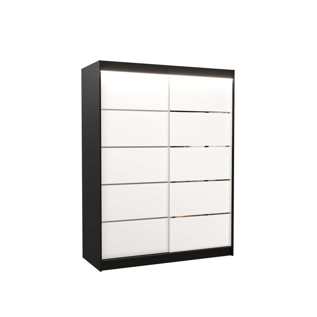 Šatní skříň s posuvnými dveřmi s LED osvětlením Luft 150 cm - ADRK FURNITURE