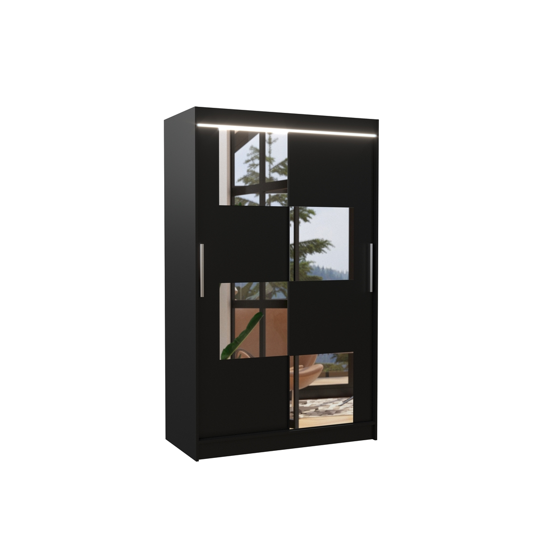 Levně Šatní skříň Lugano 120 s osvětlením - ADRK FURNITURE