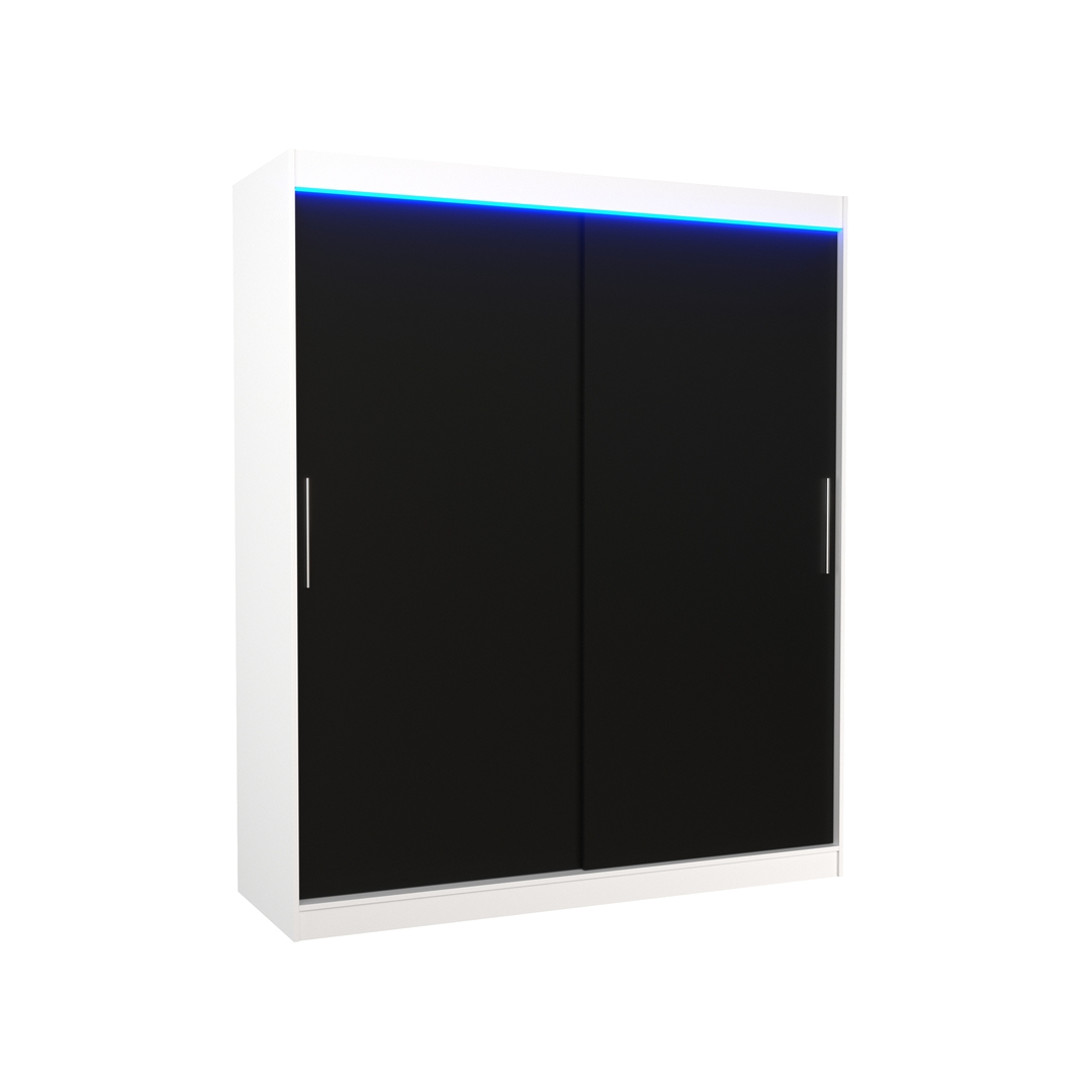 Levně Šatní skříň s posuvnými dveřmi s LED osvětlením Lincoln 180 - ADRK FURNITURE