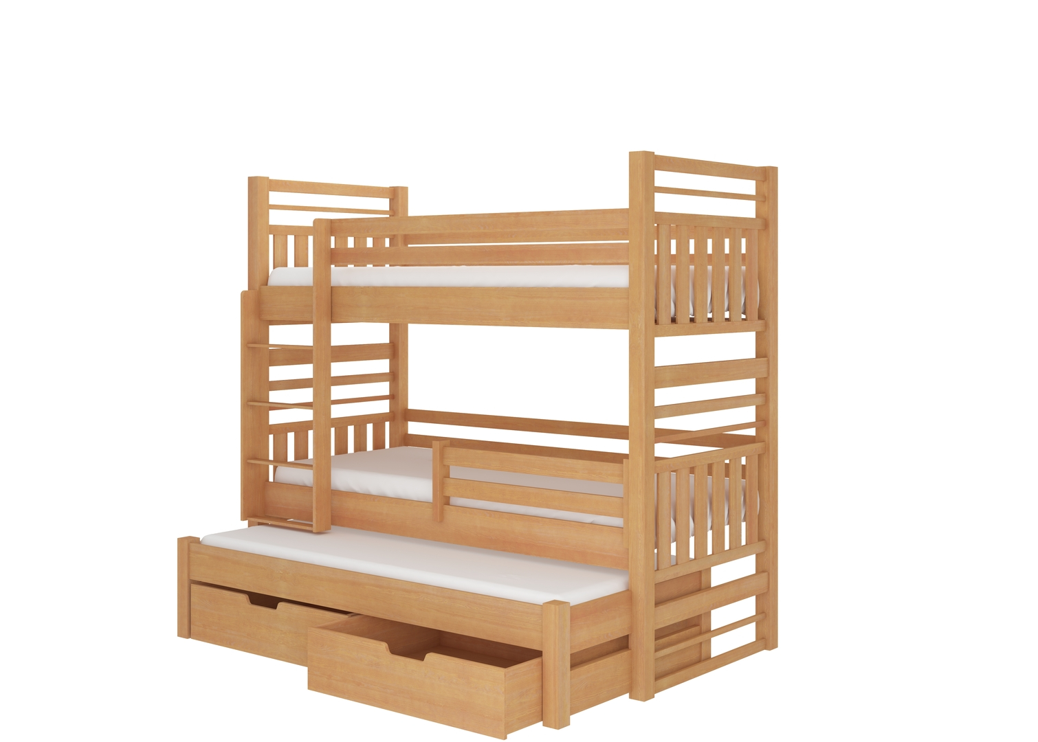 Levně Patrová postel třímístná s matracemi Hippo 200 - ADRK FURNITURE