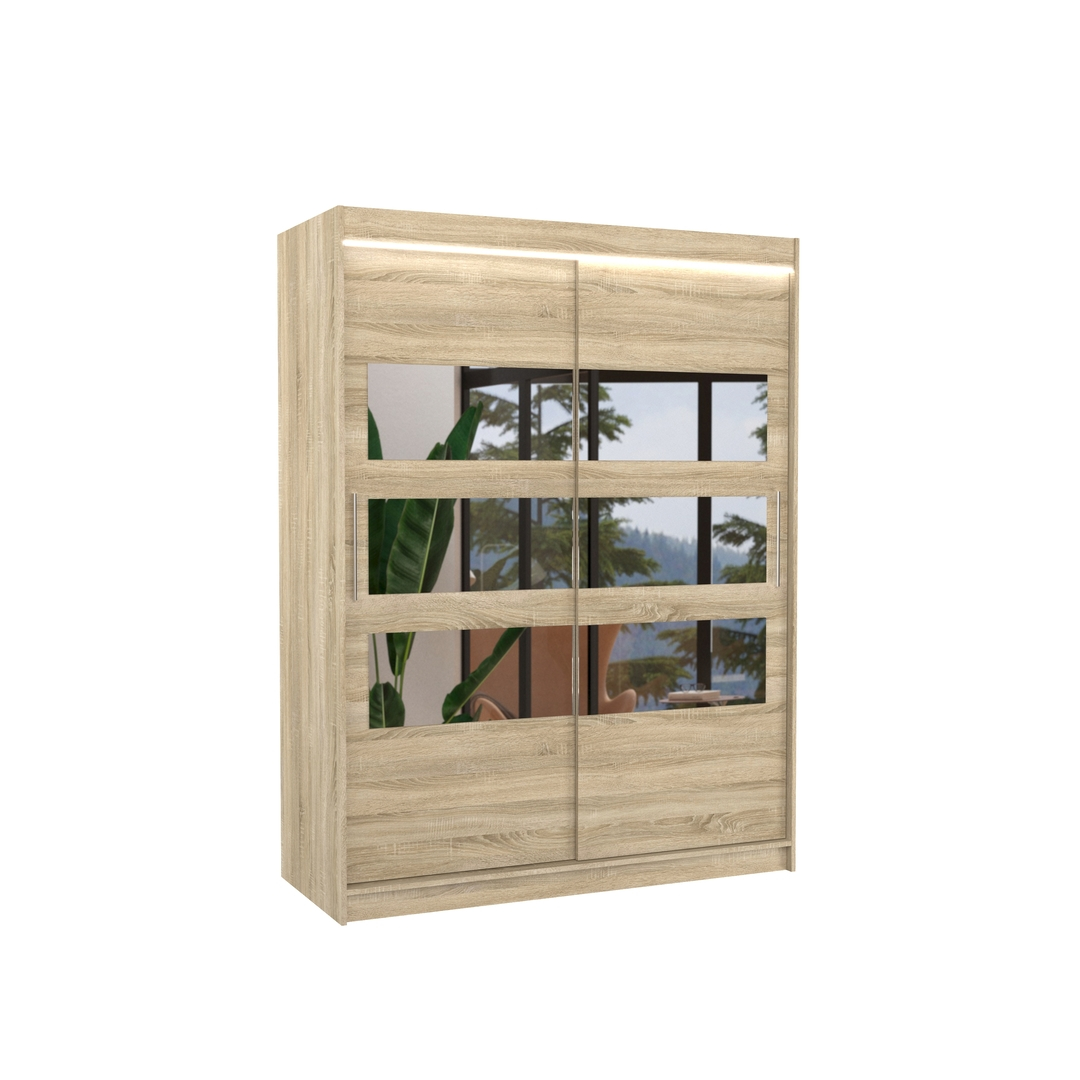 Levně Šatní skříň Florento 150 s osvětlením - ADRK FURNITURE