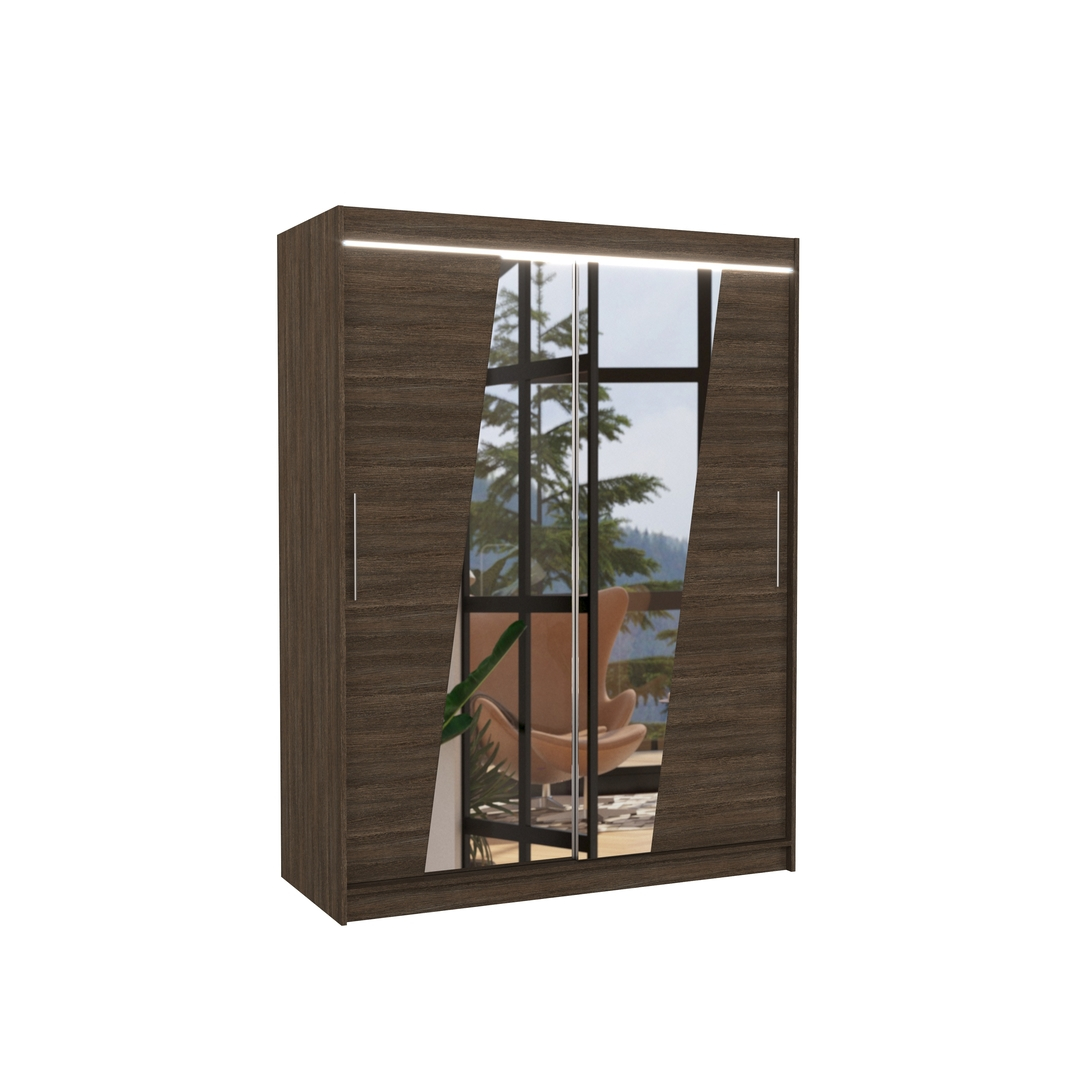 Levně Šatní skříň s osvětlením Bolton 150 cm - ADRK FURNITURE