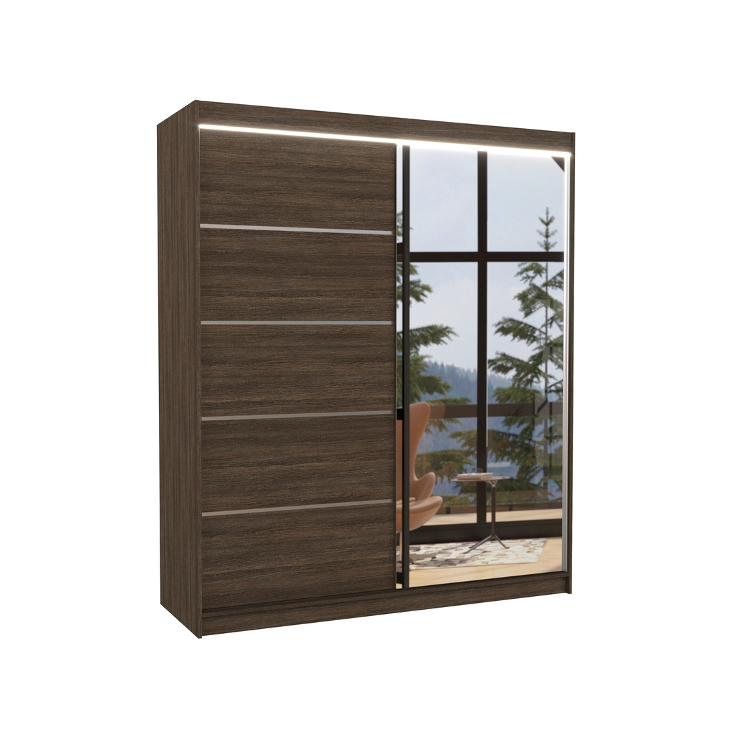 Levně Šatní skříň s osvětlením Caro 180 cm - ADRK FURNITURE