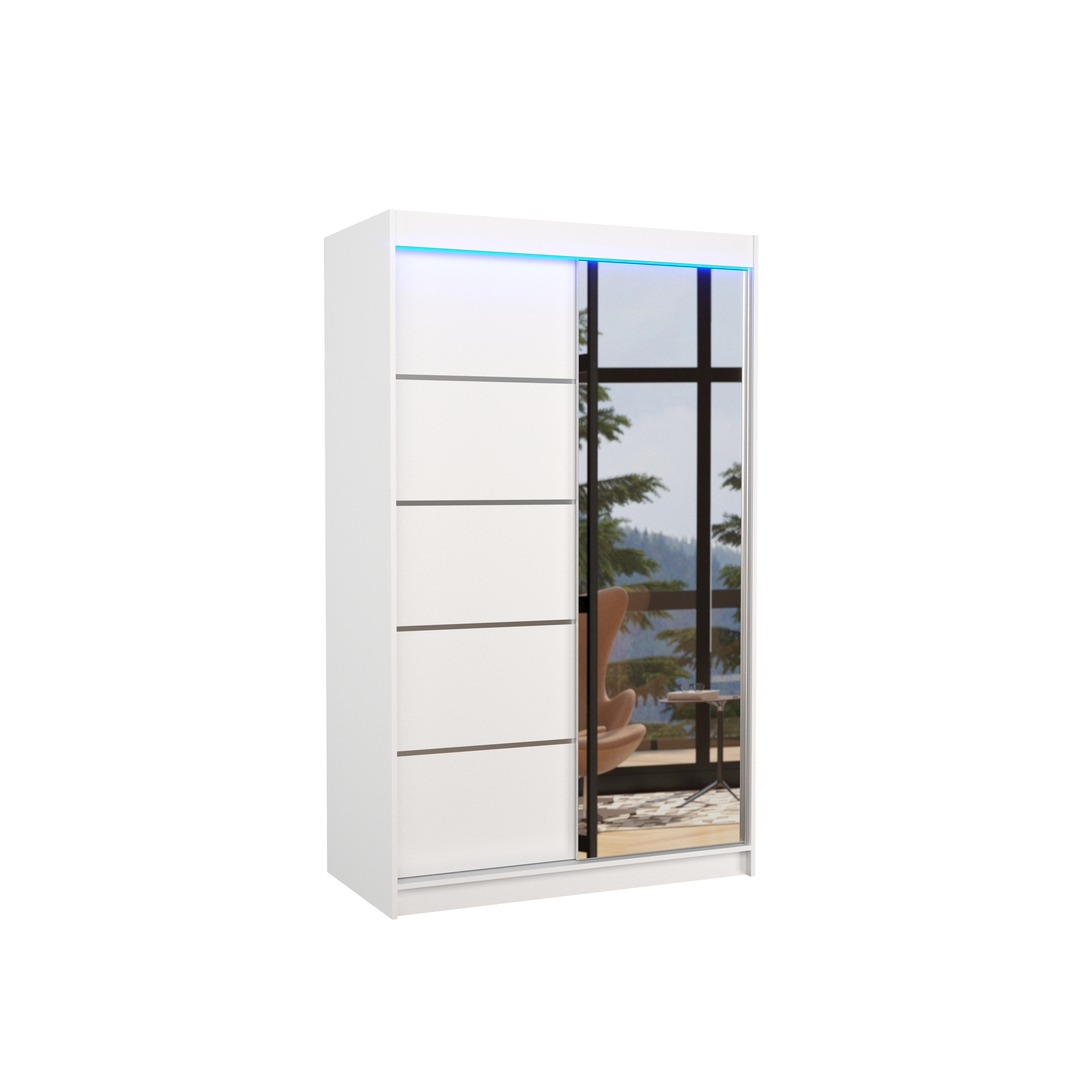Levně Šatní skříň s osvětlením Nicea 120 cm - ADRK FURNITURE