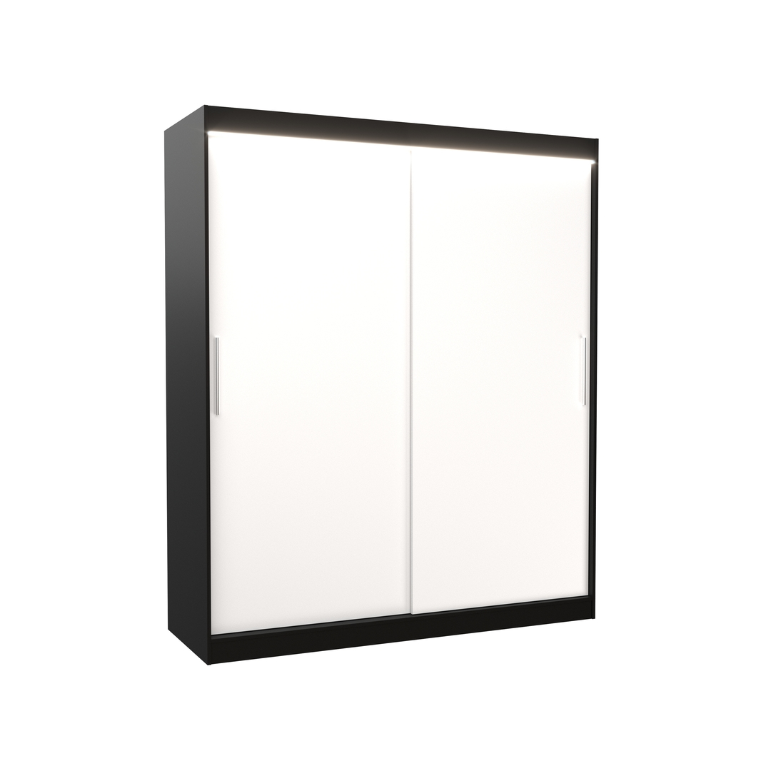 Levně Šatní skříň s posuvnými dveřmi s LED osvětlením Lincoln 180 cm - ADRK FURNITURE