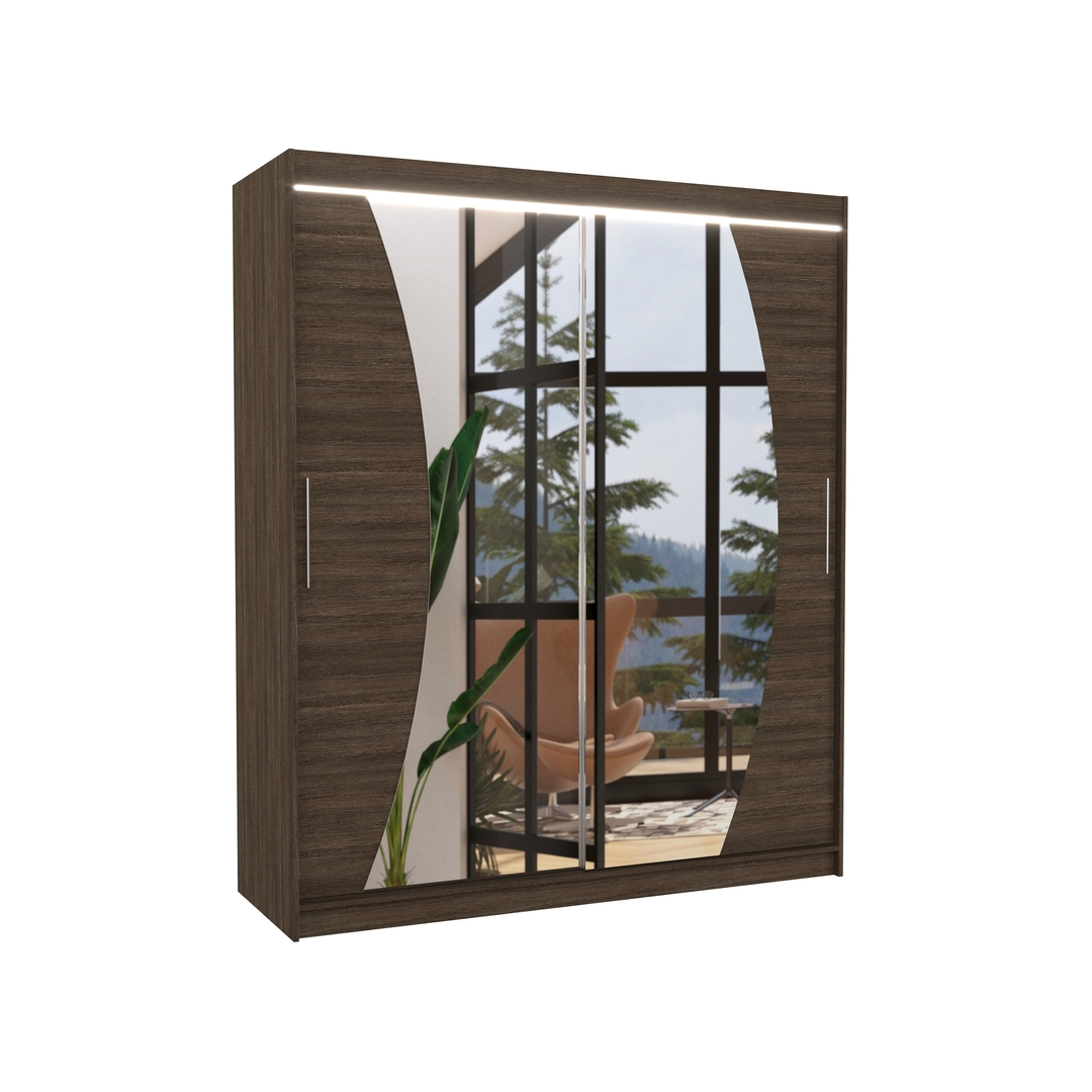 Levně Šatní skříň Dolores 180 cm s osvětlením - ADRK FURNITURE