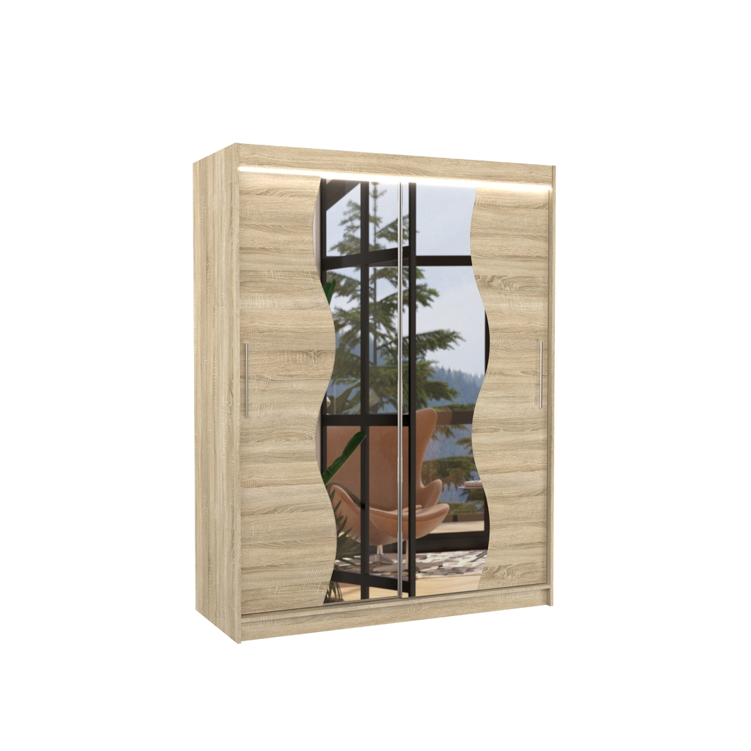 Levně Šatní skříň Renzo 150 s osvětlením - ADRK FURNITURE