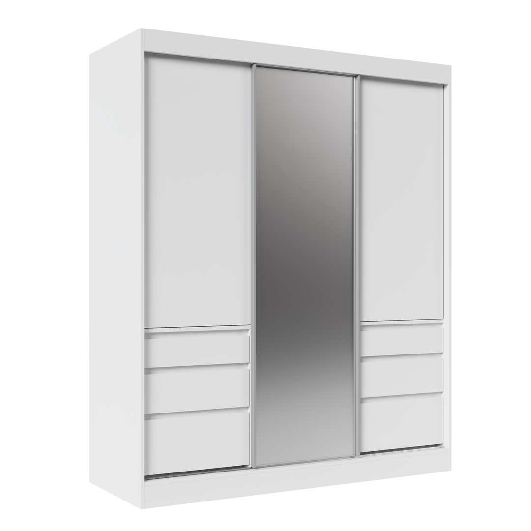 Šatní skříň s posuvnými dveřmi se zrcadlem Haidar 180 cm - ADRK FURNITURE