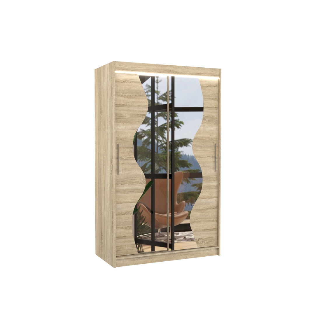 Levně Šatní skříň Oswald 120 s osvětlením - ADRK FURNITURE