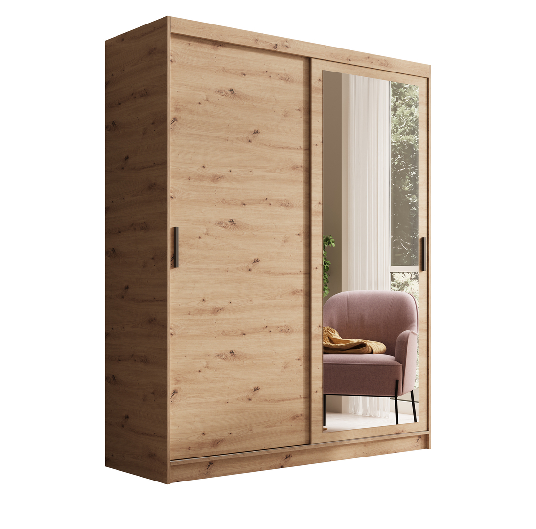 Levně Šatní skříň s posuvnými dveřmi se zrcadlem Hailey 160 cm - ADRK FURNITURE