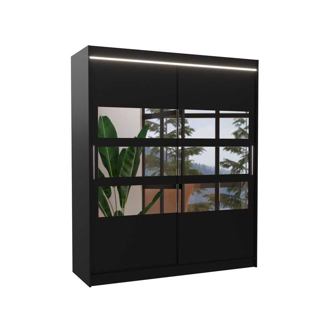 Levně Šatní skříň Toledo 180 cm s osvětlením - ADRK FURNITURE