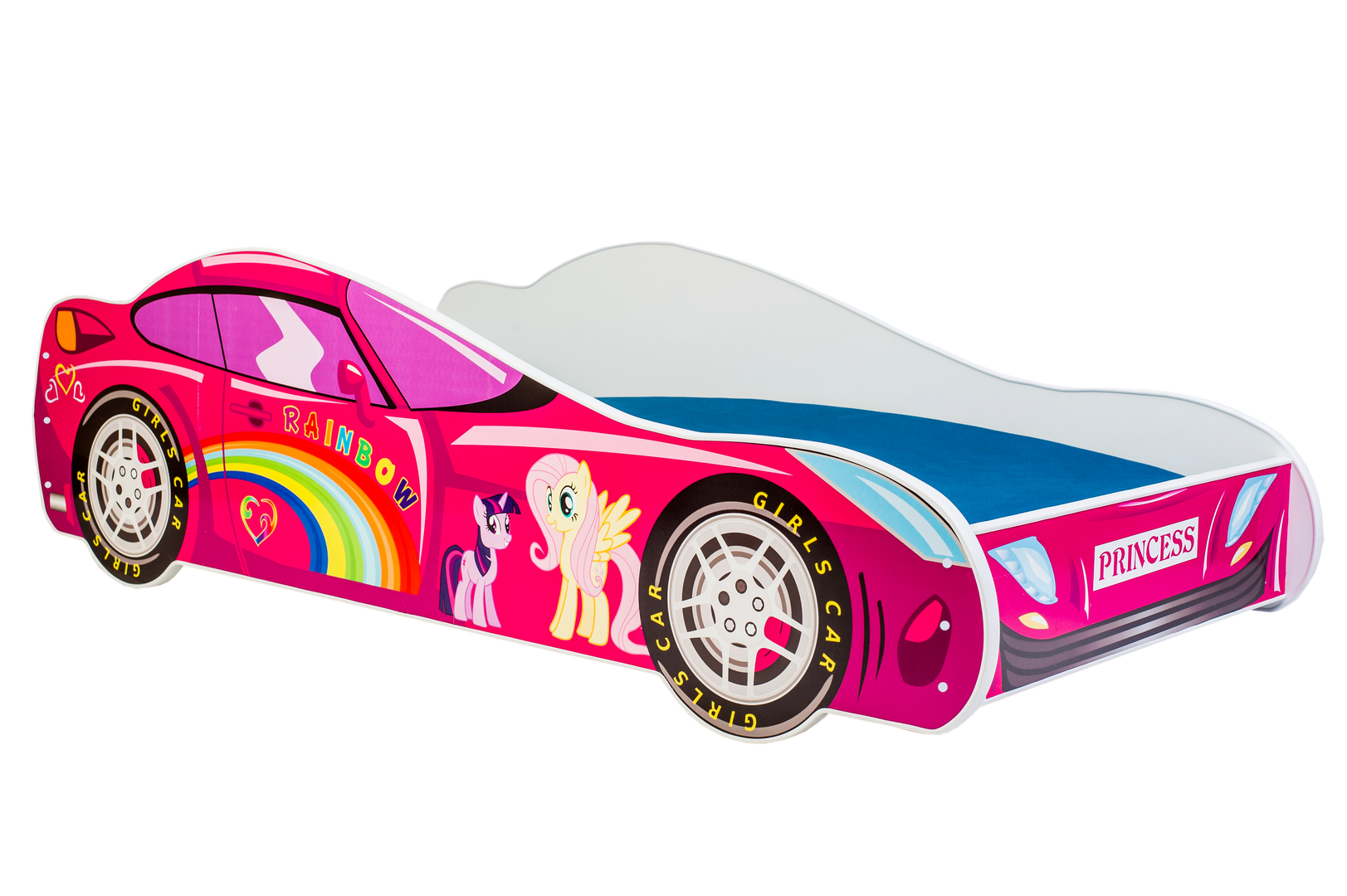 Levně Postel s matrací Car Pink 160 cm - ADRK FURNITURE
