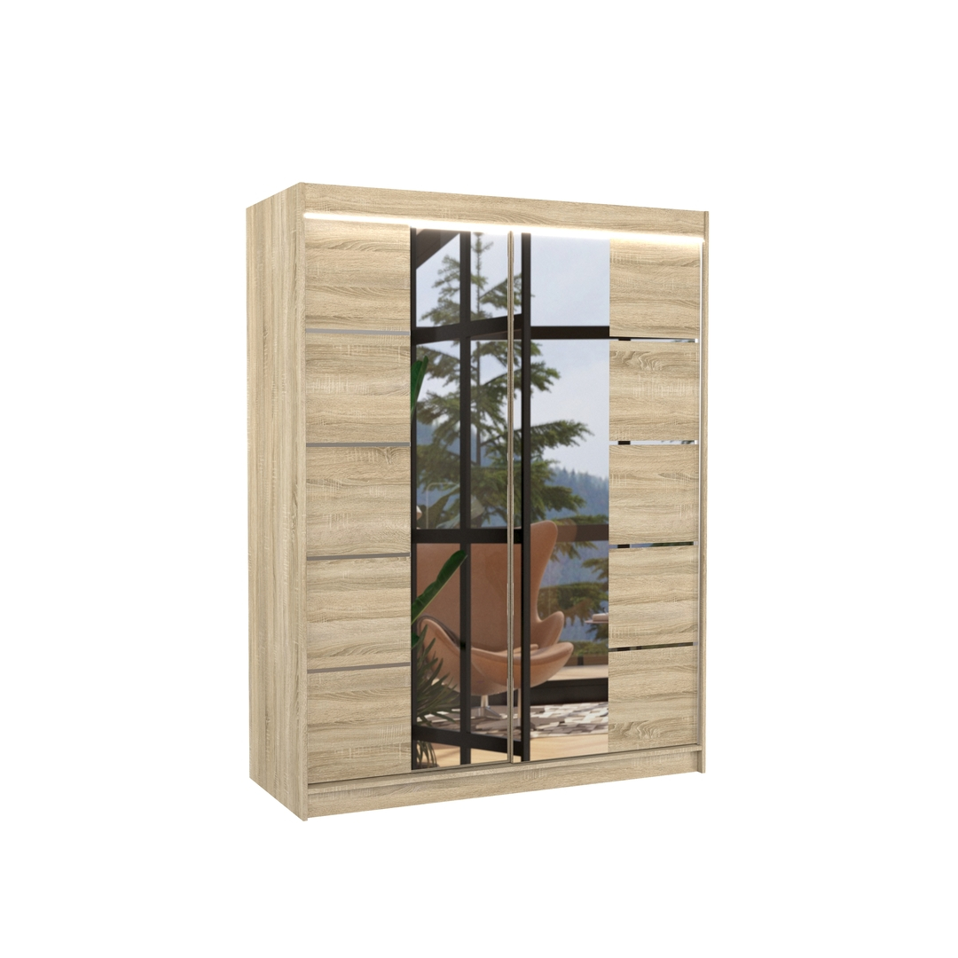 Levně Šatní skříň s osvětlením Nordic 150 - ADRK FURNITURE