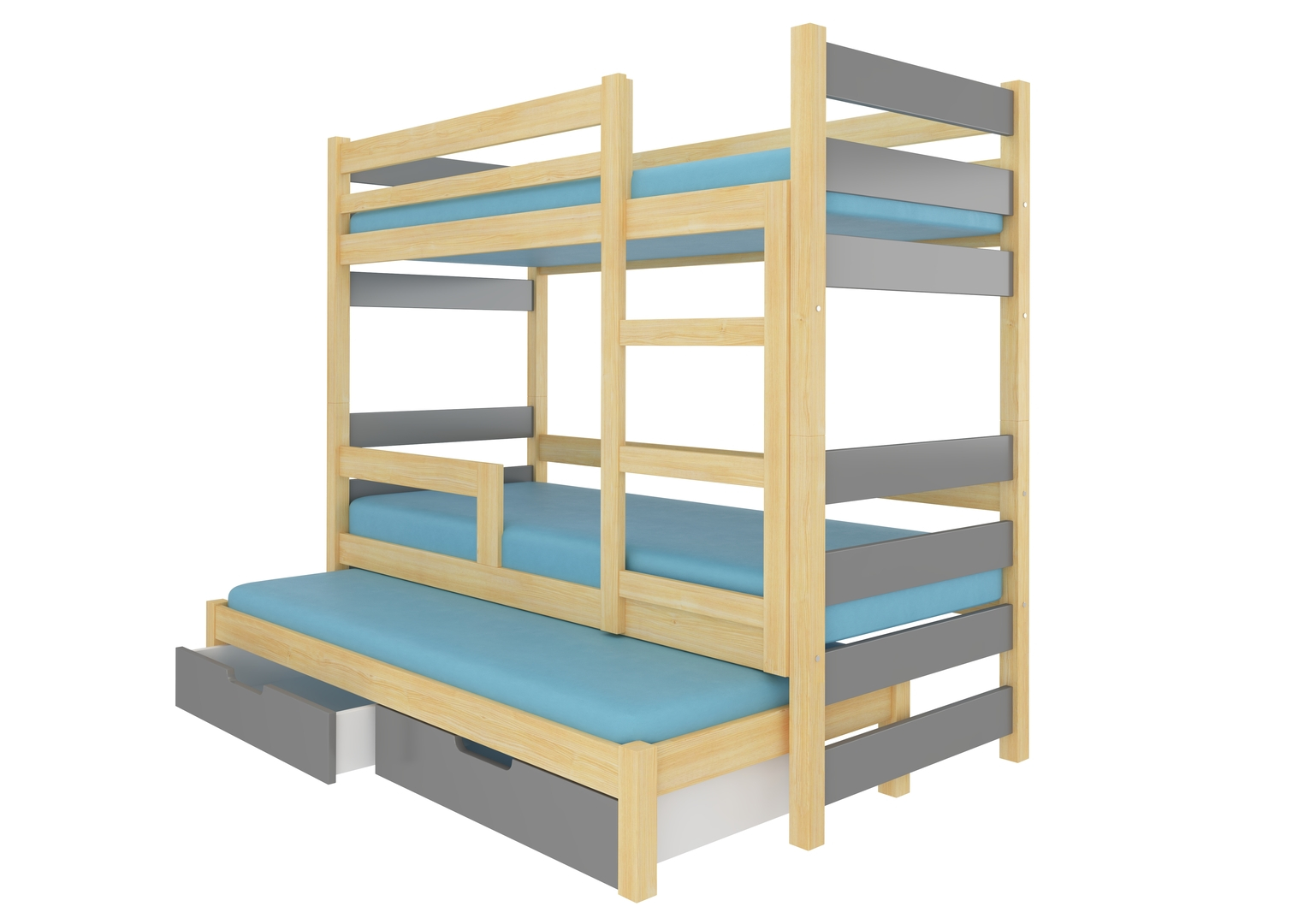 Levně Patrová postel třímístná s matracemi Karlo - ADRK FURNITURE