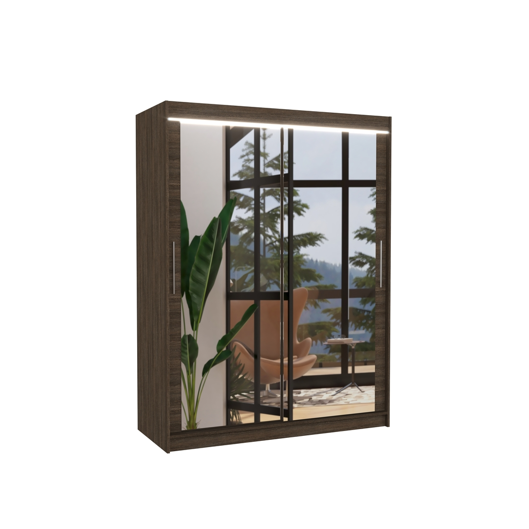 Levně Šatní skříň 150 cm s osvětlením - ADRK FURNITURE