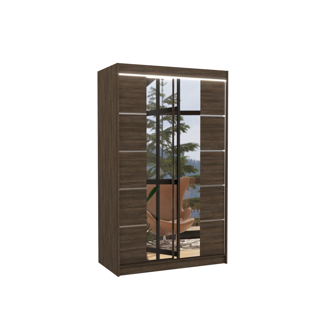 Levně Šatní skříň s osvětlením Genua 120 - ADRK FURNITURE