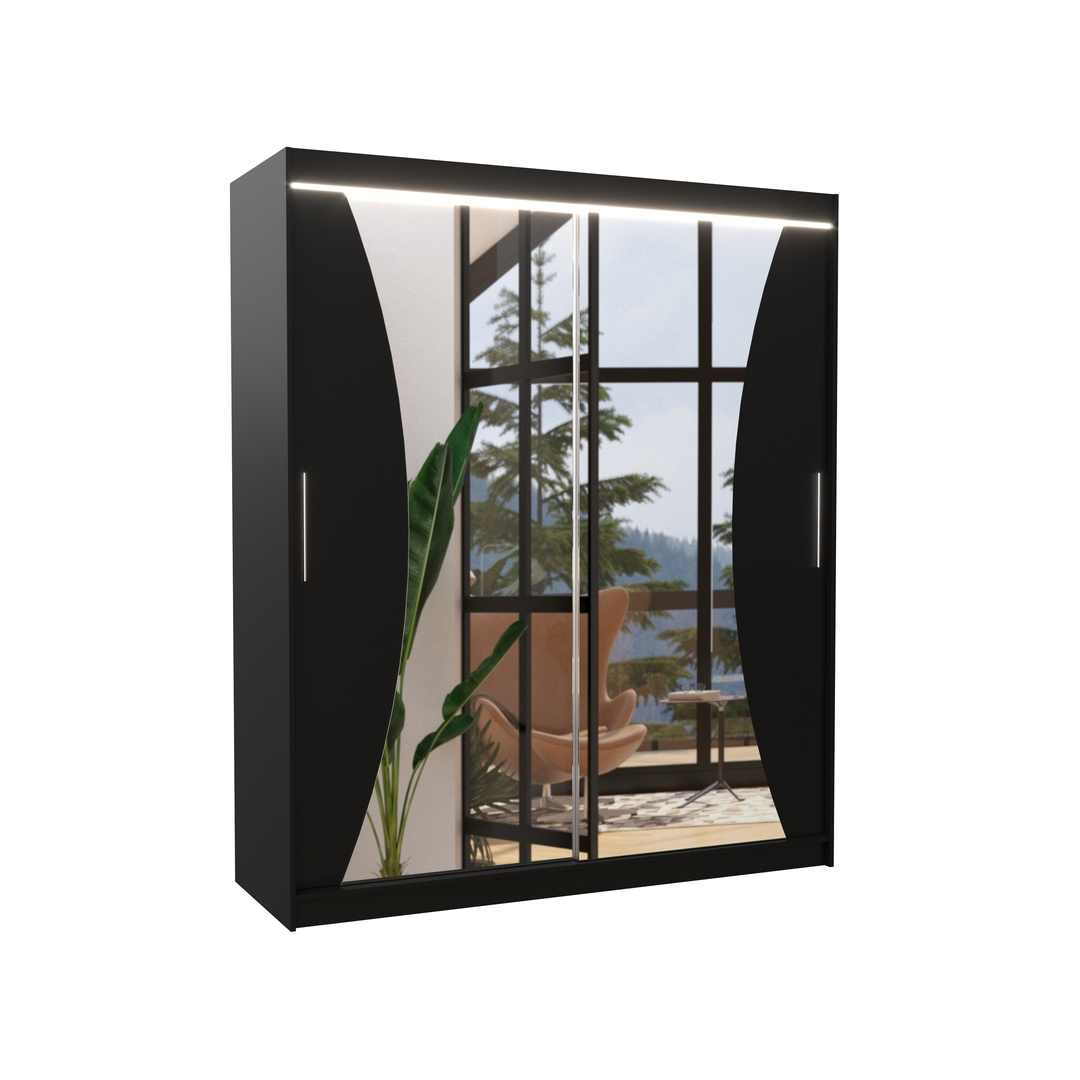Levně Šatní skříň s osvětlením Charlotte 180 cm - ADRK FURNITURE