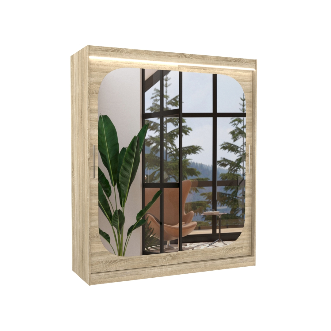 Levně Šatní skříň Arizona 180 s LED osvětlením - ADRK FURNITURE