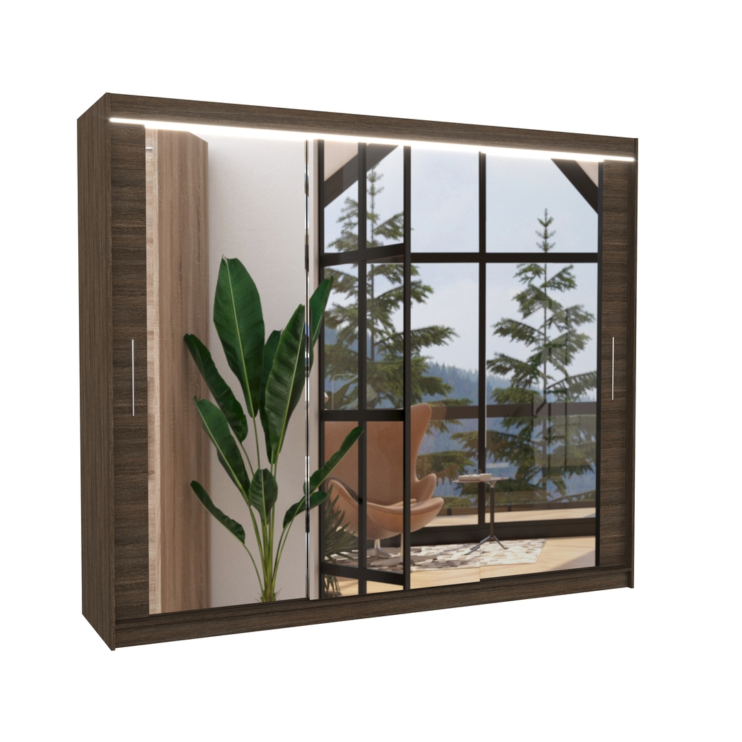 Levně Šatní skříň Chester 250 s osvětlením - ADRK FURNITURE