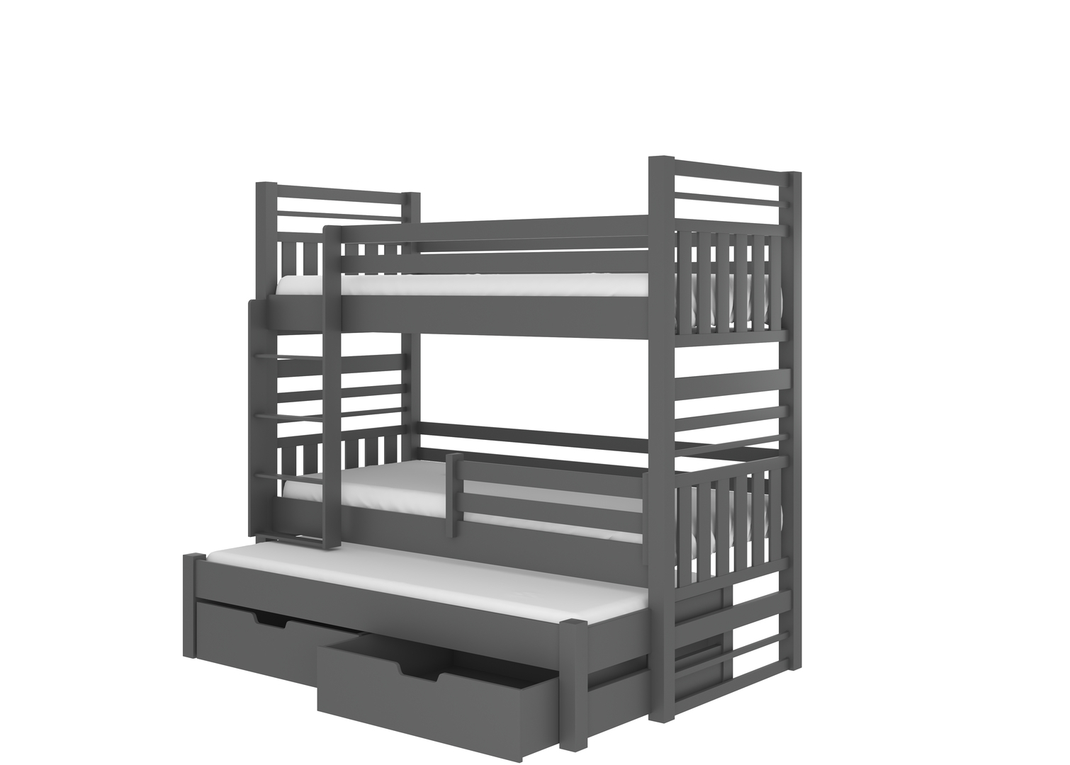 Levně Třípatrová postel třímístná s matracemi Hippo 180 - ADRK FURNITURE