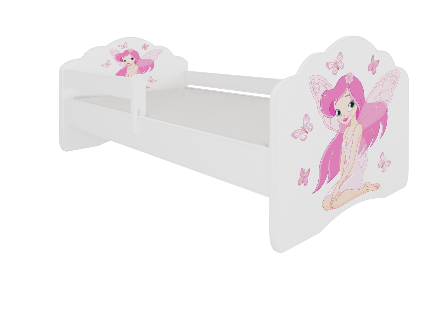 Levně Postel s matrací a zábranou Casimo Girl With Wings 160 cm - ADRK FURNITURE
