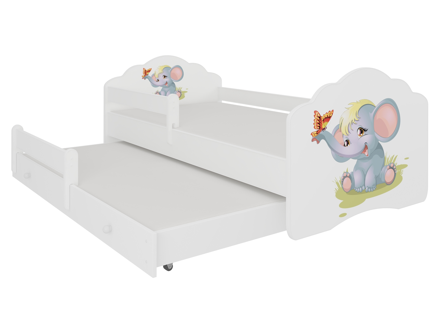 Levně Dvoulůžko se zábrankou a matracemi Casimo Elephant II 160 cm - ADRK FURNITURE