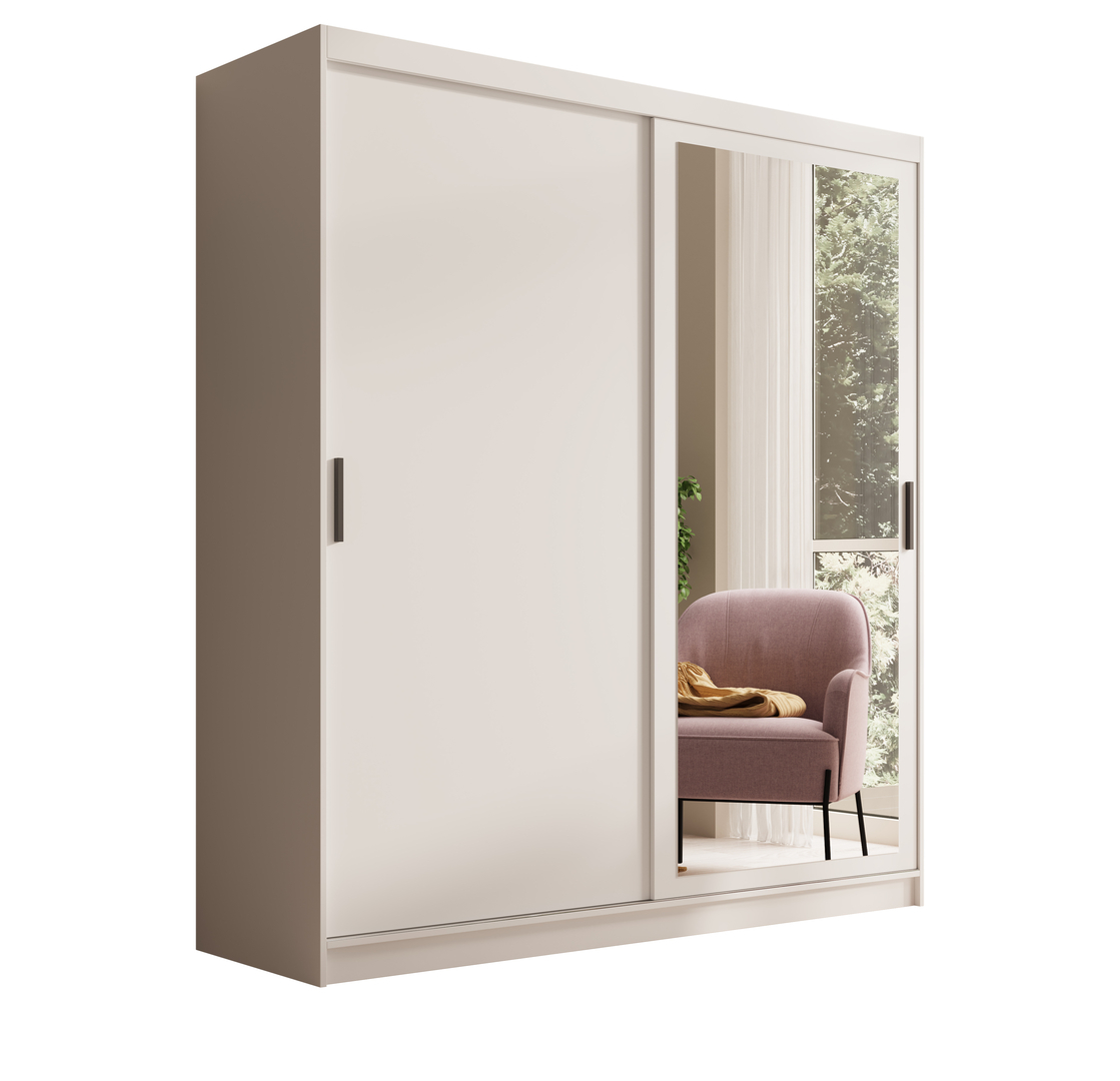 Levně Šatní skříň s posuvnými dveřmi se zrcadlem Hailey 180 cm - ADRK FURNITURE