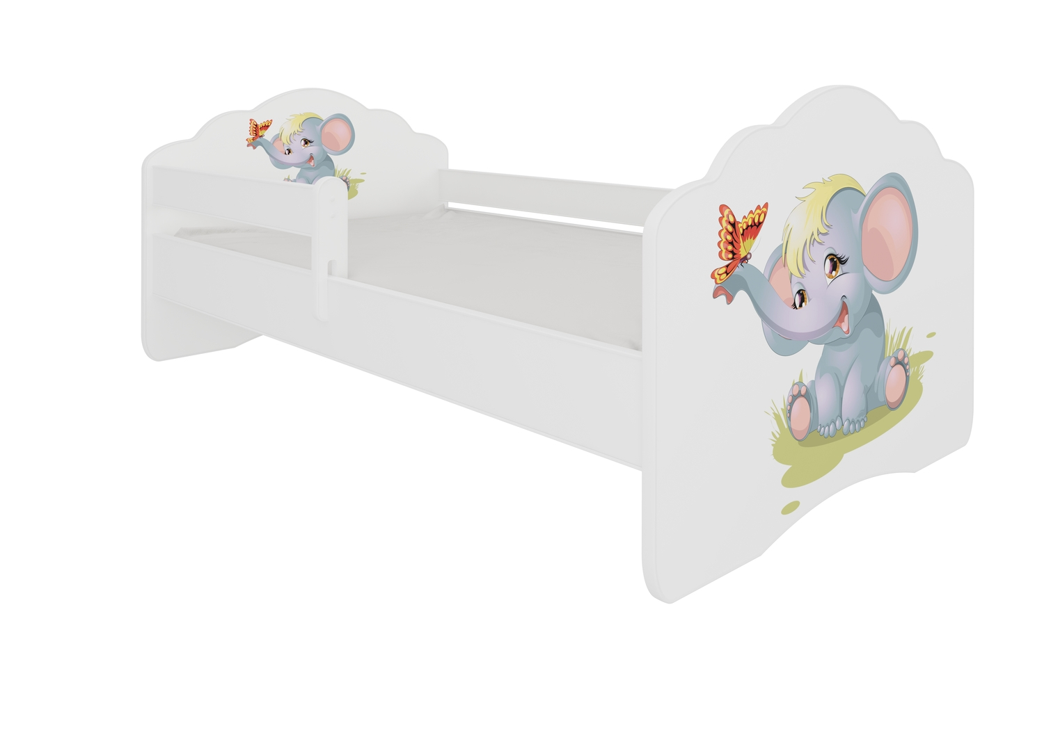 Levně Postel s matrací a zábrankou Casimo Elephant 140 cm - ADRK FURNITURE
