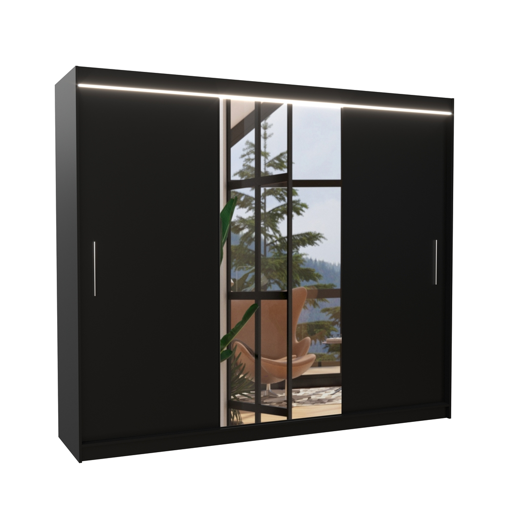 Levně Šatní skříň s osvětlením Denis 250 cm - ADRK FURNITURE