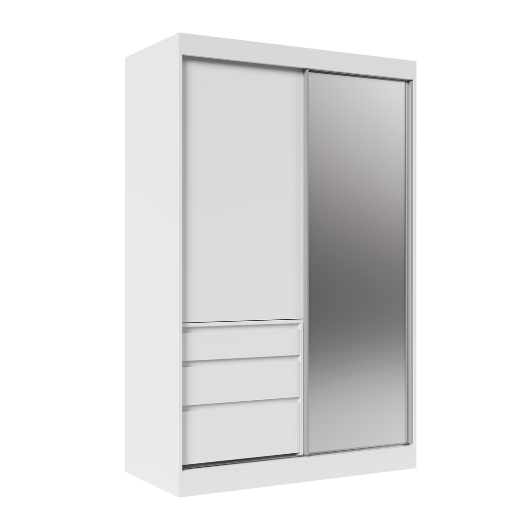 Levně Šatní skříň s posuvnými dveřmi se zrcadlem Haidar 140 cm - ADRK FURNITURE