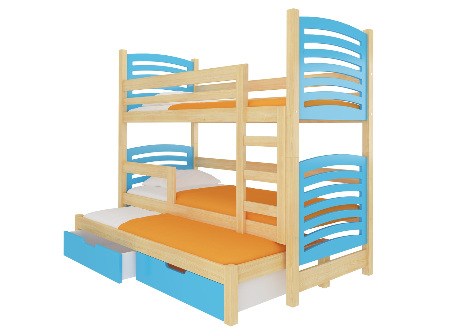 Levně Třípatrová postel třímístná s matracemi Soria - ADRK FURNITURE
