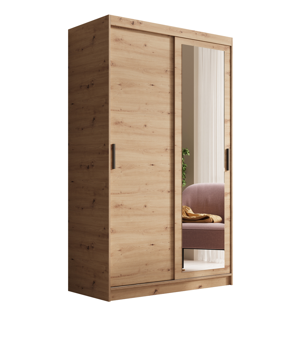 Levně Šatní skříň s posuvnými dveřmi se zrcadlem Hailey 120 cm - ADRK FURNITURE