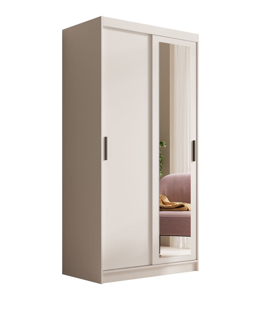 Levně Šatní skříň s posuvnými dveřmi se zrcadlem Hailey 100 - ADRK FURNITURE
