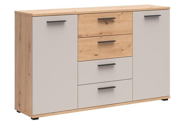 Levně Komoda Sindara - Black Red White - BRW