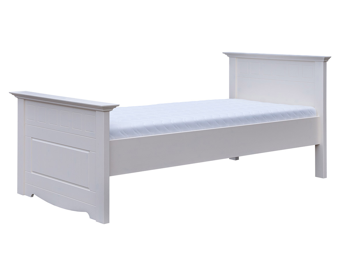 Levně Bílá dřevěná postel Belluno Elegante 90 cm - Katmandu