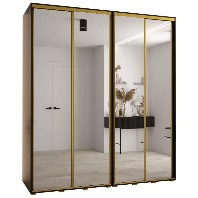 

Vysoká šatní skříň s posuvnými dveřmi a zrcadlem Davos 2 210, hloubka 60 cm, výška 235,2 cm - Abiks Meble