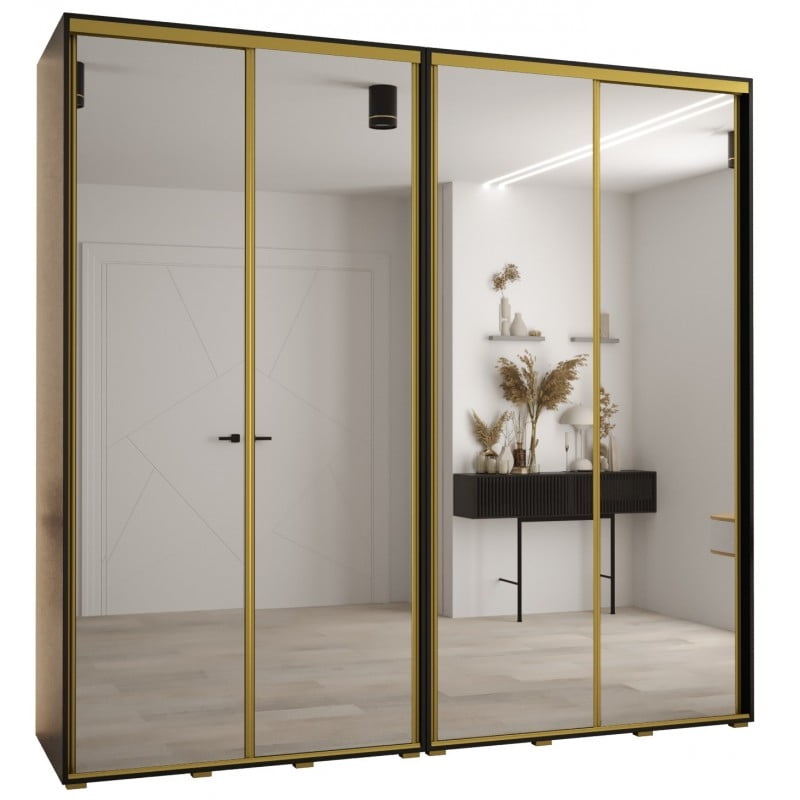 

Vysoká šatní skříň s posuvnými dveřmi a zrcadlem Davos 2 250, hloubka 60 cm, výška 235,2 cm - Abiks Meble