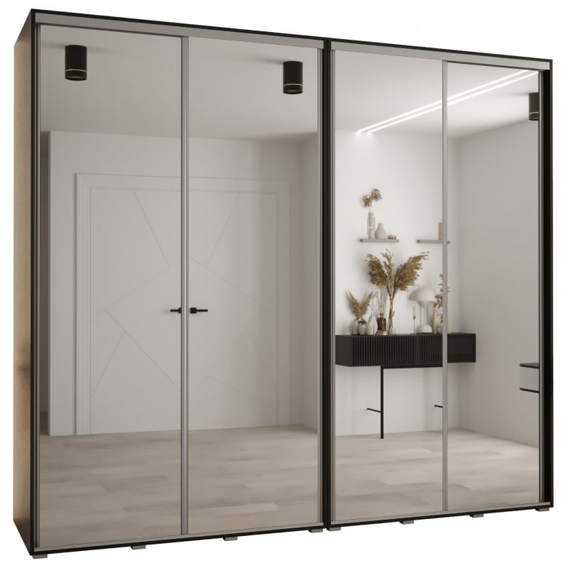 

Vysoká šatní skříň s posuvnými dveřmi a zrcadlem Davos 2 270, hloubka 60 cm, výška 235,2 cm - Abiks Meble
