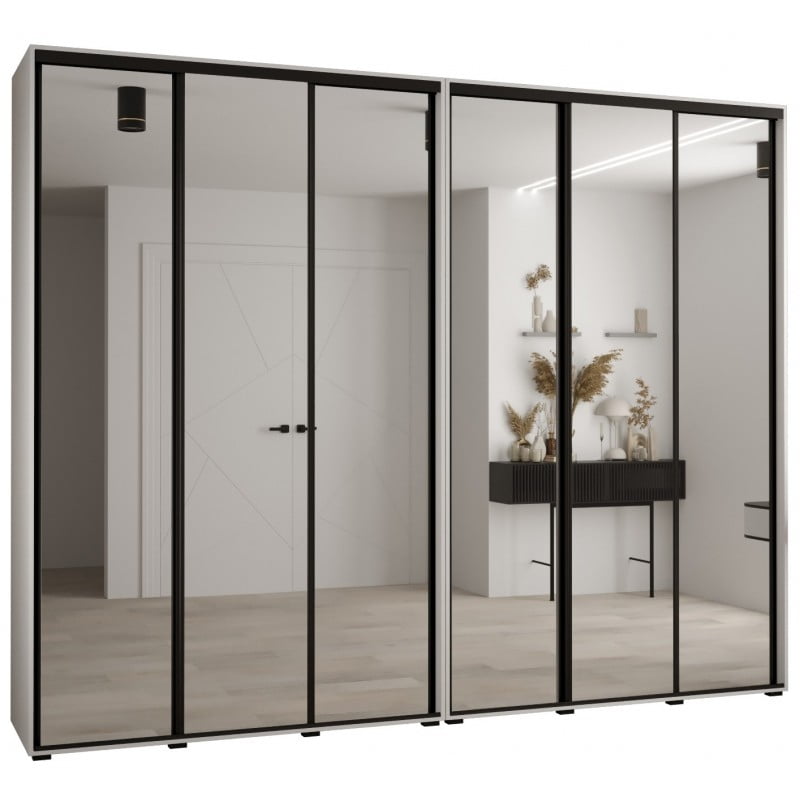 

Vysoká šatní skříň s posuvnými dveřmi a zrcadlem Davos 2 300, hloubka 60 cm, výška 235,2 cm - Abiks Meble