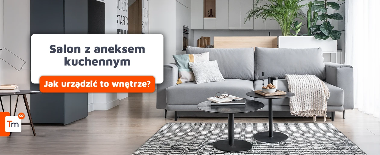Jak wybrać meble do salonu z aneksem kuchennym? Poznaj zasady łączenia dwóch stref