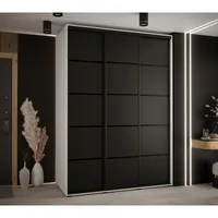 Skriňa s posuvnými dverami Davos 4 170 cm 60 cm hĺbky Biela Čierna
