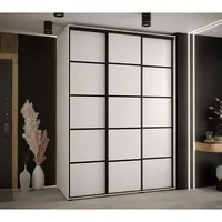Skriňa s posuvnými dverami Davos 4 170 cm 60 cm hĺbky Biela Čierna