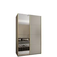 Skriňa s posuvnými dverami so zrkadlom Lux 3 160 Sivá Žltá